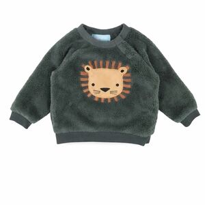 Kids Fuzzy Lion Sweatshirt - Dark Green